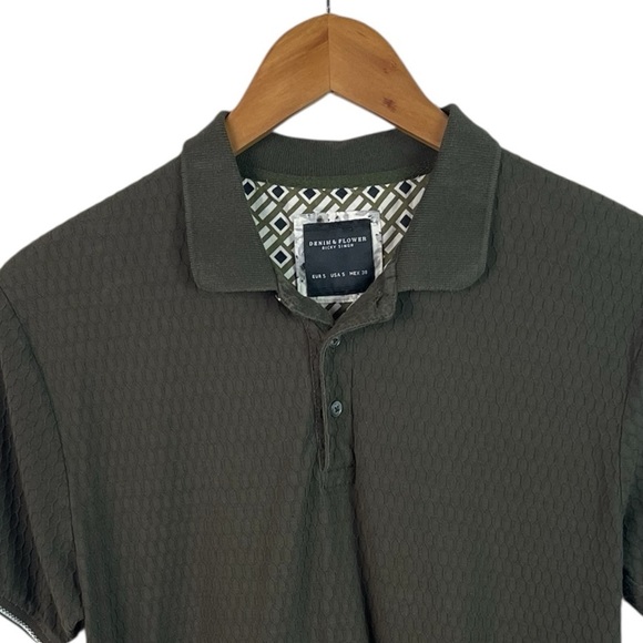 PO482 Men’s Denim & Flower Ricky Singh Designer Polo Shirt S - Picture 4 of 4